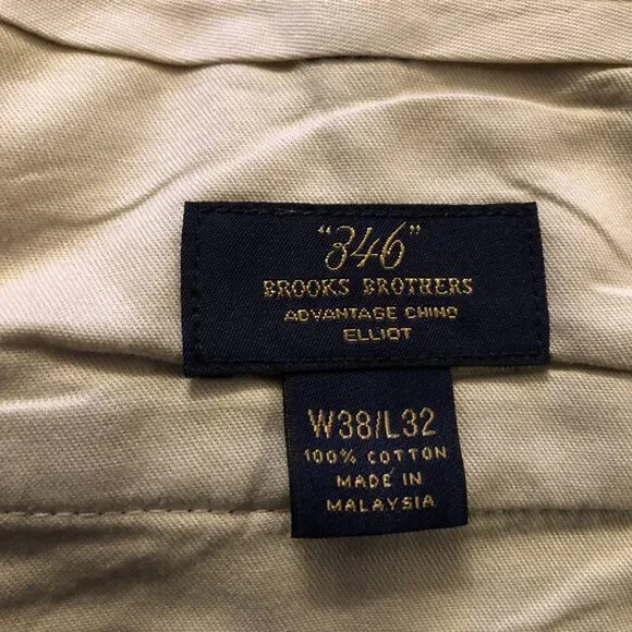 Brooks brothers men's green 100%cotton Chino casual pants size: 38/30